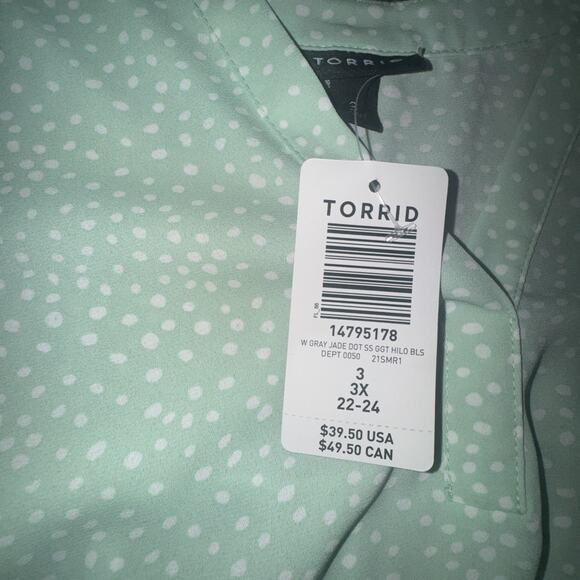 NWT TORRID MINT GREEN FLUTTER TOP SIZE 3X (P5) - Picture 2 of 3